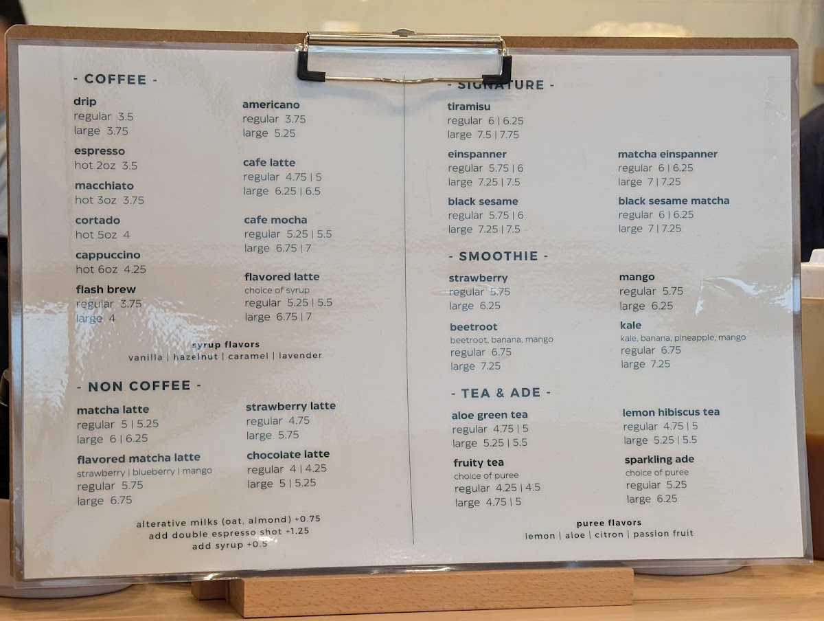 Menu Coffee U-2